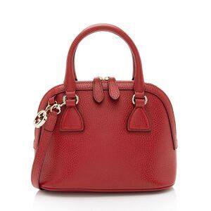 Gucci Leather GG Charm Dome Small Satchel